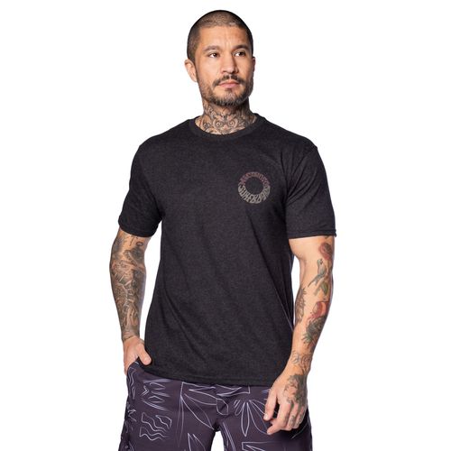 Camiseta Masculina Nico Boco Básica com Estampa Preto Mescla
