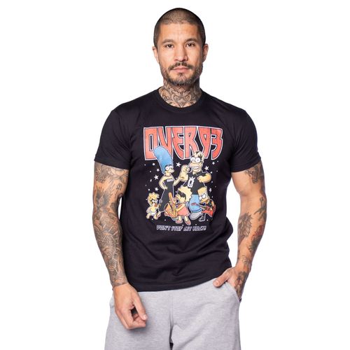 Camiseta Masculina Over Surf Rock dos Simpsons Preta
