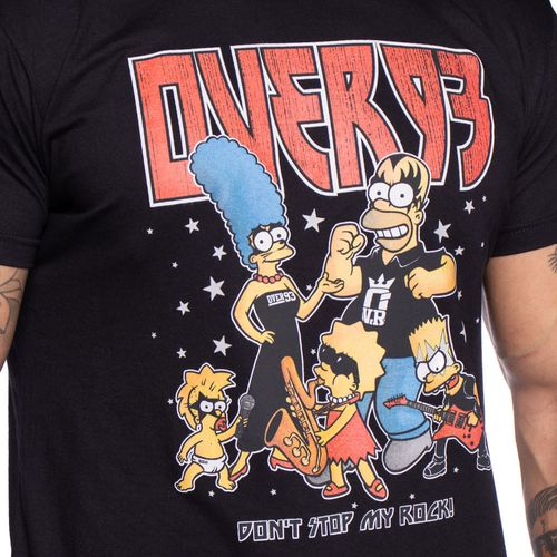 Camiseta Masculina Over Surf Rock dos Simpsons Preta