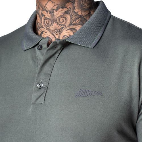 Camisa Polo Masculina Nicoboco Slim Fit Lisa Verde Escuro