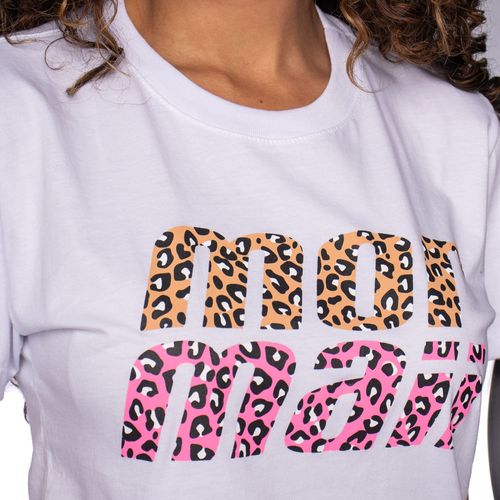 Camiseta Feminina Mormaii Logo Animal Print Branca