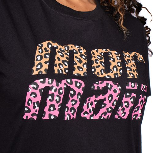 Camiseta Feminina Mormaii Logo Animal Print Preta