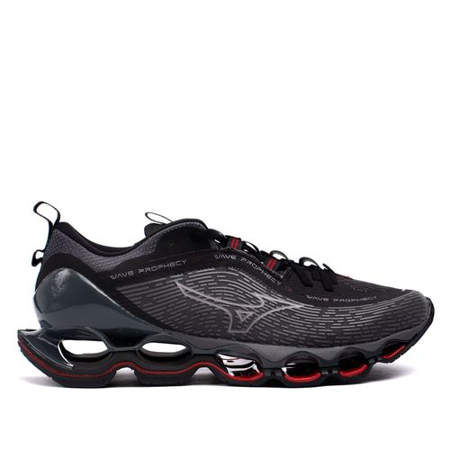 Tênis Masculino Mizuno Wave Prophecy 13 Cinza Escuro/vermelho