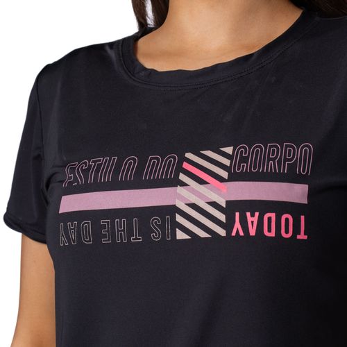 Blusa Feminina Estilo do Corpo Fit Line Preto