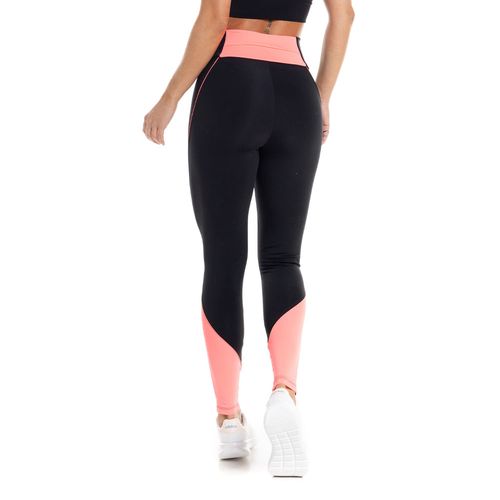 Legging Feminina Estilo do Corpo Opaque Gym Preto/rosa
