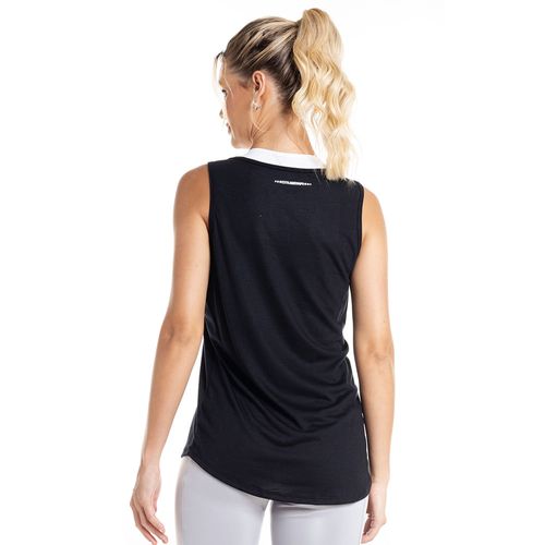 Regata Feminina Estilo do Corpo Esportiva Flamê Preto