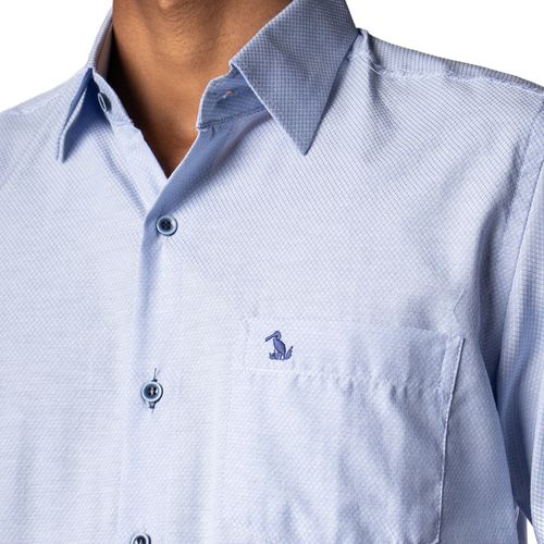 Camisa Masculina Amil Comfort Sersi Manga Curta Azul Claro