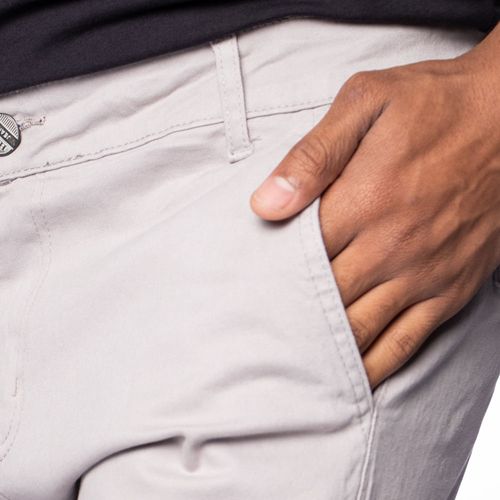 Calça de Sarja Masculina HMO Jeans Chino Cinza Claro
