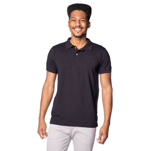 Camisa Polo Masculina Polo Team Básica em Malha Preto