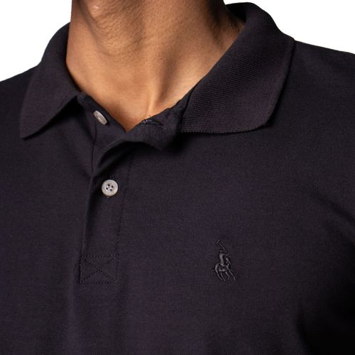 Camisa Polo Masculina Polo Team Básica em Malha Preto