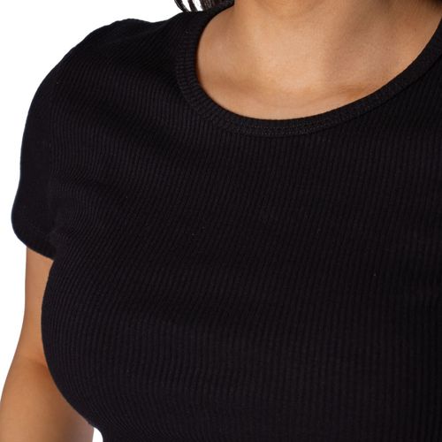Blusa Feminina Feliny Básica Ribana Canelada Preto