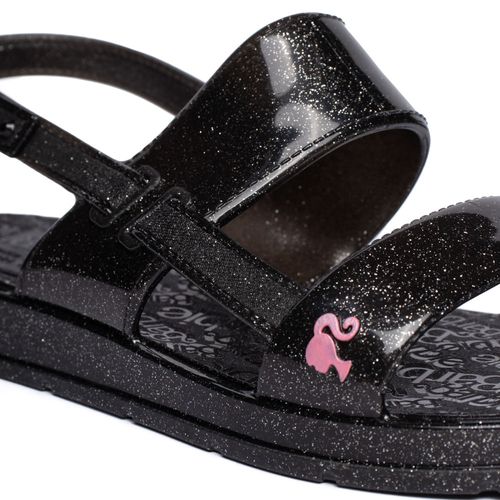 Sandália Infantil Grendene Barbie Color Mochi Glitter Preto