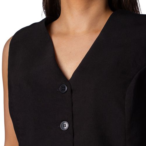 Colete Feminino Milani de Alfaiataria Curto Preto
