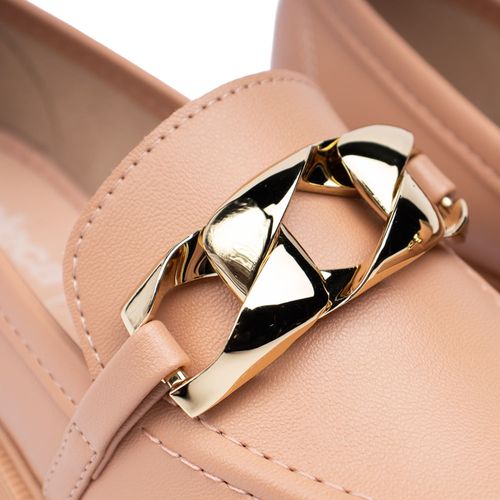 Mocassim Feminino Moleca Maxi Corrente Nude