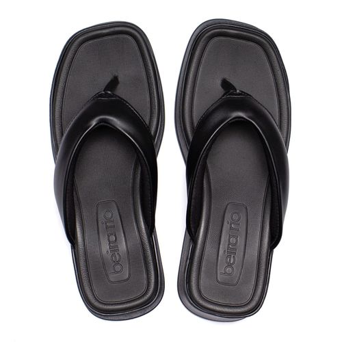 Chinelo Feminino Beira Rio Flatform Tira de Dedo Larga Preto