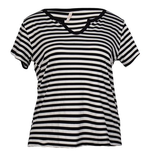 Blusa Feminina Rechsul Plus Size Listras Preta
