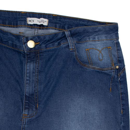 Bermuda Jeans Feminina Max Denim Plus Size Up Curvy Azul