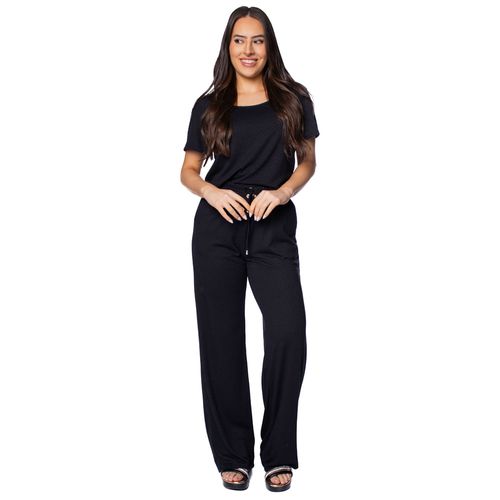 Conjunto Feminino Habana Calça e Blusa com Textura Preto