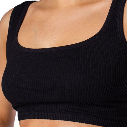 Top Feminino The Style Box Canelado Sem Costura Preto