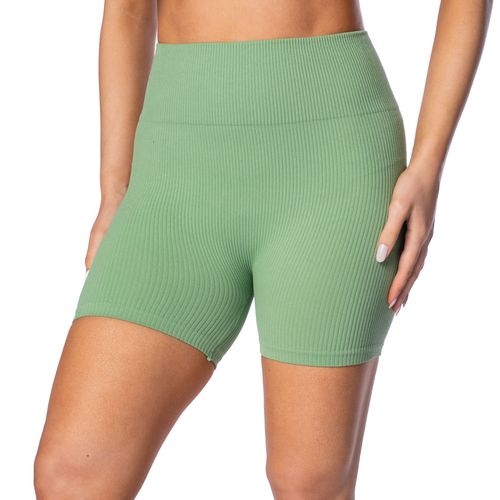 Short Feminino The Style Box Canelado Sem Costura Verde