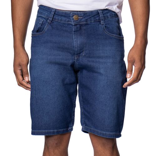 Bermuda Jeans Masculina Pitt Básica Azul