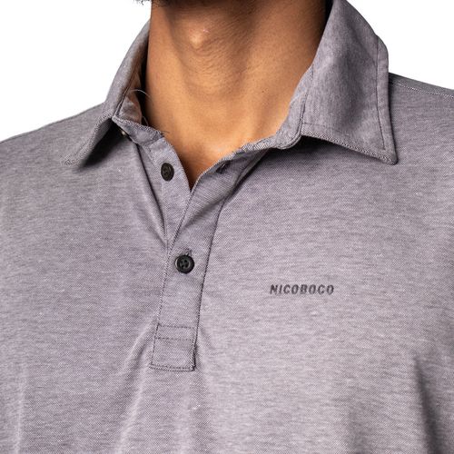 Camisa Polo Masculina Nicoboco Slim Manga Curta Cinza