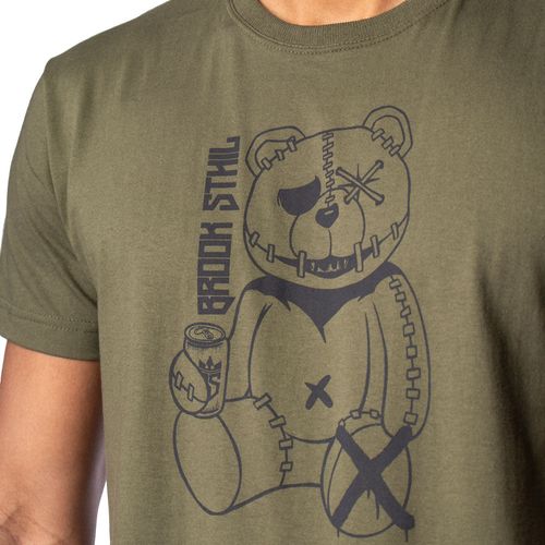 Camiseta Masculina Over Surf Brooke Sthil Urso Verde Escuro