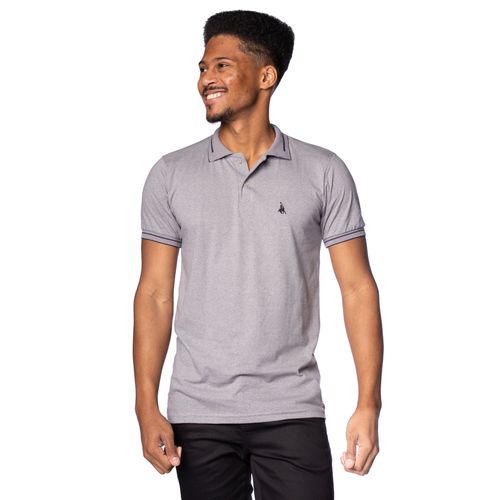 Camisa Polo Masculina Polo Team Malha Mesclada Cinza