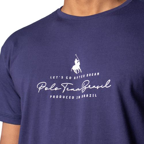 Camiseta Masculina Polo Team com Estampa Marinho