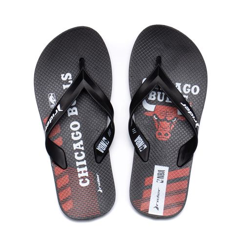 Chinelo Infantil Rider Feel Nba Chicago Preto/vermelho
