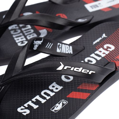 Chinelo Infantil Rider Feel Nba Chicago Preto/vermelho