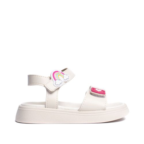 Sandália Infantil Molekinha Bebê Papete Arco Íris Off White