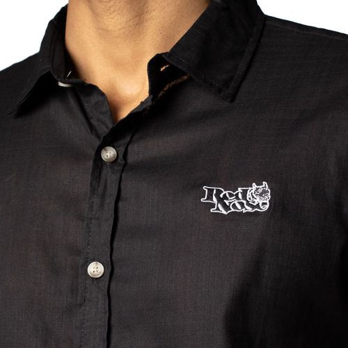 Camisa Masculina Red Nose Manga Curta Algodão Preto