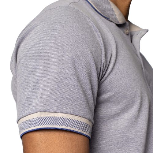 Camisa Polo Masculina Polo Team Cinza/azul