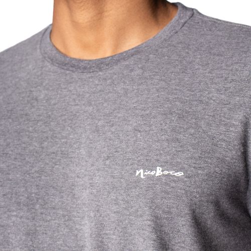 Camiseta Masculina Nicoboco Básica Stretch Cinza