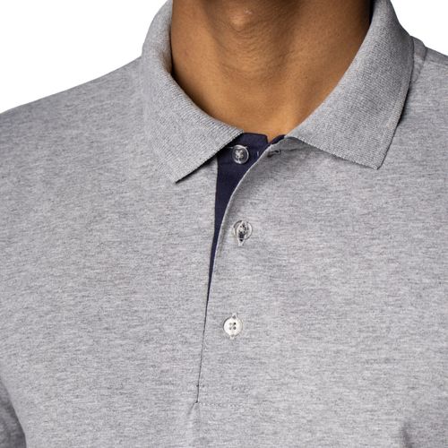 Camisa Polo Masculina Desayner Detalhe na Gola Cinza/marinho