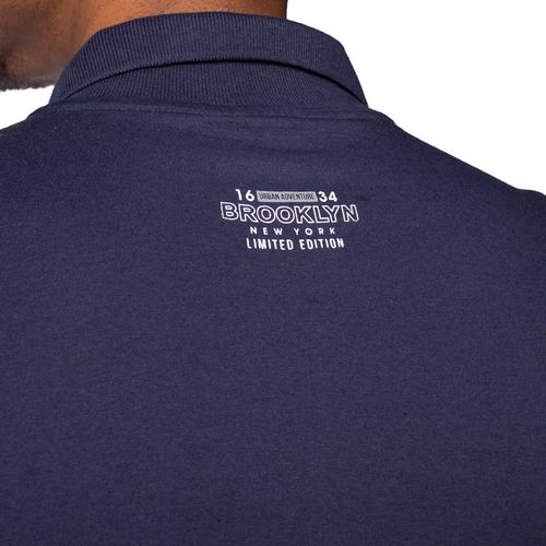 Camisa Polo Masculina Desayner Detalhe na Gola Marinho/branco