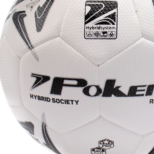 Bola de Futebol Society Poker Pro Hybrid Retro 32 Gomos Branco/preto