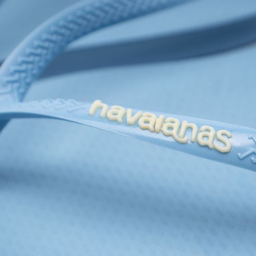 Chinelo Feminino Havaianas Slim Square Logo Pop Up Azul