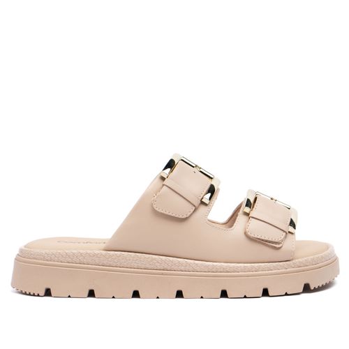 Tamanco Feminino Comfortflex com Fivelas Bege