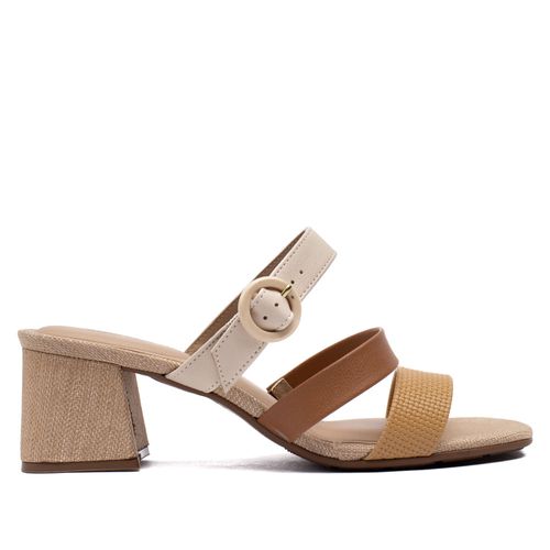 Tamanco Feminino Modare Detalhe com Fivela Creme