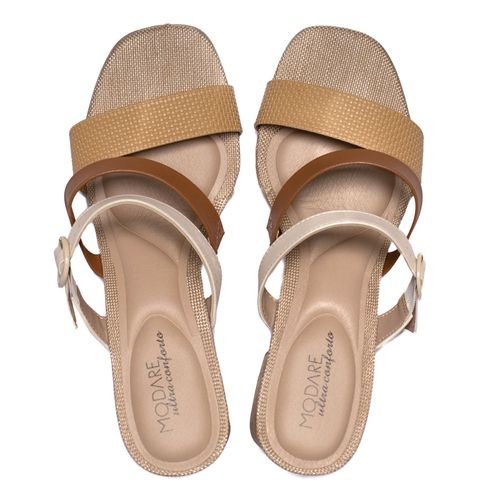 Tamanco Feminino Modare Detalhe com Fivela Creme