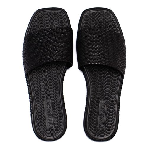 Rasteira Feminina Moleca Tramado Glam Preto
