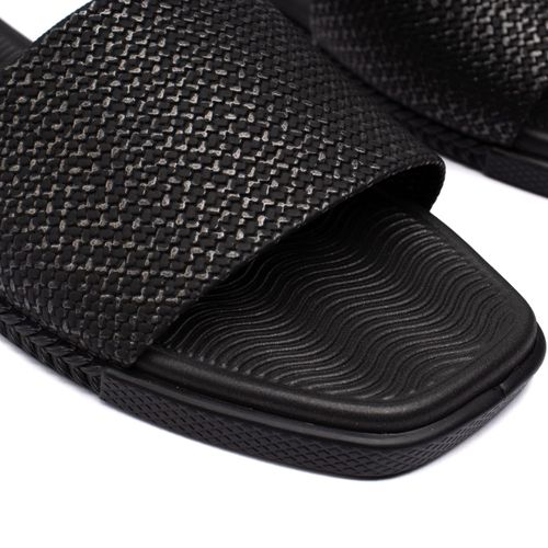 Rasteira Feminina Moleca Tramado Glam Preto