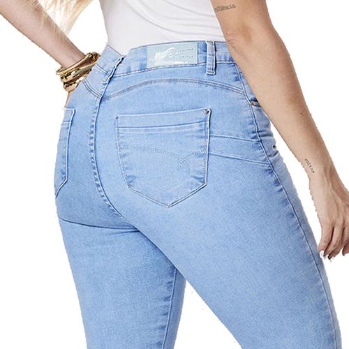 Calça Jeans Feminina Max Denim Flare Petit Azul Claro
