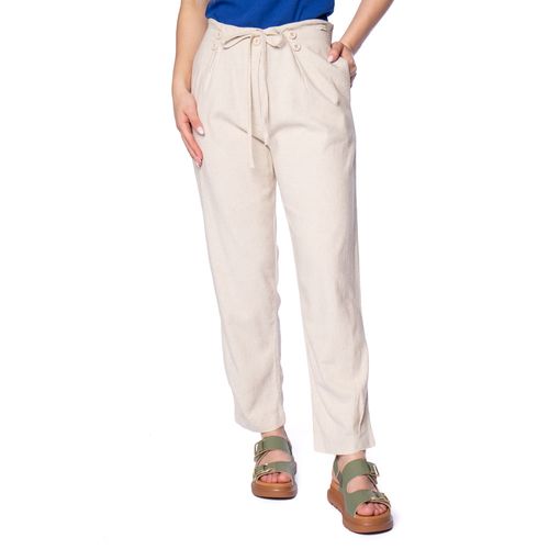 Calça Feminina Biamar com Detalhe de Botões Bege Claro