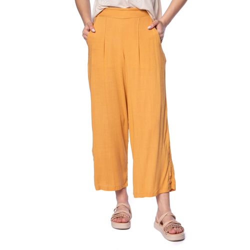 Calça Pantacourt Feminina Giraffe com Fenda Lateral Amarelo