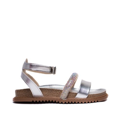 Sandália Infantil Molekinha Flatform Metalizada Prata
