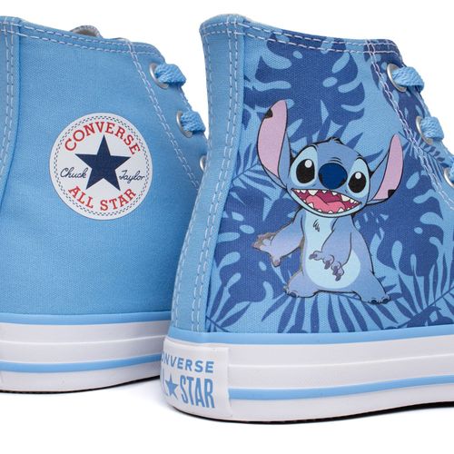 Tênis Juvenil Converse Chuck Taylor All Star Hi Stitch Azul