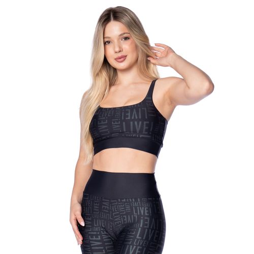 Top Feminino Live Sense Pro Matte Black Preto